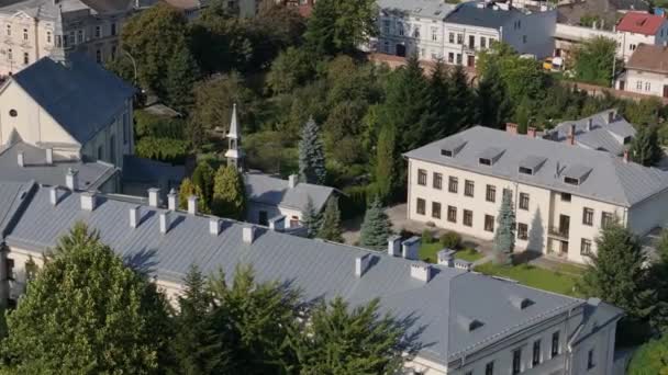 美丽的本笃会修道院Przemysl Aerial View Poland 高质量的4K镜头 — 图库视频影像