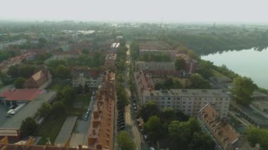 Güzel Panorama Konut Opole Havacılık Görünümü Polonya. Yüksek kalite 4k görüntü