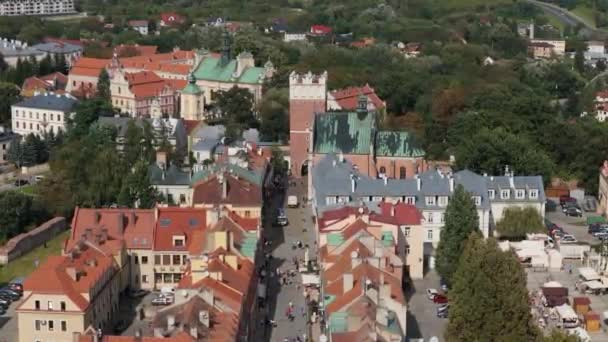 美しい風景のゲート サンドミシュア空中ビューポーランド 高品質の4K映像 — ストック動画