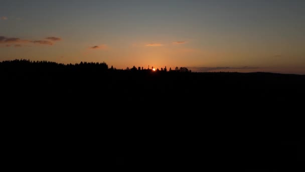 Krásný Západ Slunce Moutnains River Lesko Aerial View Polsko Vysoce — Stock video