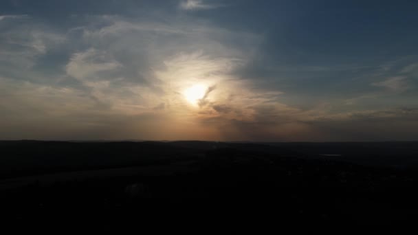 Güzel Gökyüzü Günbatımı Przemysl Hava Görüntüsü Polonya Yüksek Kalite Görüntü — Stok video