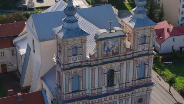 Krasnystaw Hava Manzaralı Polonya Kilisesi Ndeki Güzel Resim Yüksek Kalite — Stok video
