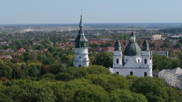 美丽的风景秀丽的白石山切尔姆空中景观波兰 高质量的4K镜头 — 图库视频影像