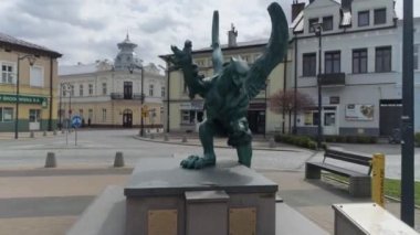 Güzel Griffin Anıtı Mielec Hava Manzarası Polonya. Yüksek kalite 4k görüntü