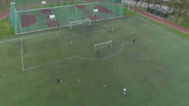 Futbol Sahası Gryf Mielec Havadan Polonya. Yüksek kalite 4k görüntü
