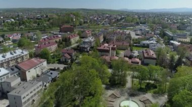 Güzel manzara Jaslo Hava Manzarası Polonya. Yüksek kalite 4k görüntü
