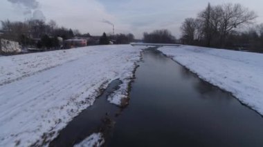 Güzel Czestochowa Nehri Hava Manzarası Polonya. Yüksek kalite 4k görüntü