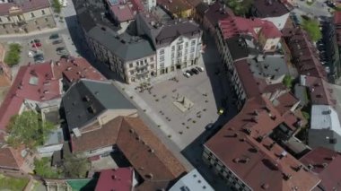 Kazimierz Wielki Meydanı Tarnow Hava Görüntüsü Polonya. Yüksek kalite 4k görüntü