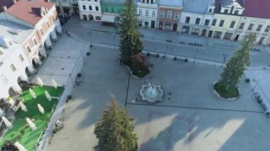 Güzel Pazar Meydanı Krosno Hava Manzarası Polonya. Yüksek kalite 4k görüntü