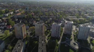 Güzel Panorama Gökdelenleri Şimdi Sacz Hava Manzarası Polonya. Yüksek kalite 4k görüntü