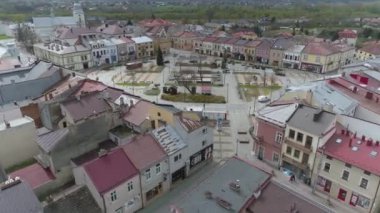 Güzel Pazar Meydanı Rynek Mielec Hava Manzarası Polonya. Yüksek kalite 4k görüntü