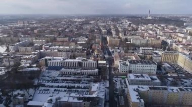 Güzel Panorama Czestochowa Hava Manzarası Polonya. Yüksek kalite 4k görüntü