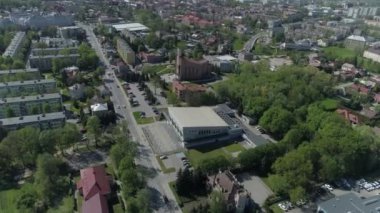 Güzel Panorama Spor Salonu Tarnow Hava Manzarası Polonya. Yüksek kalite 4k görüntü