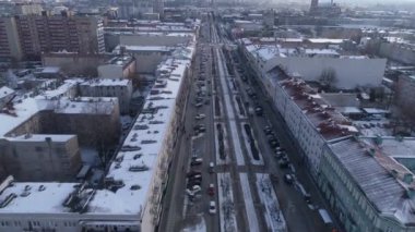 Güzel Panorama Bulvarı Czestochowa Hava Manzarası Polonya. Yüksek kalite 4k görüntü