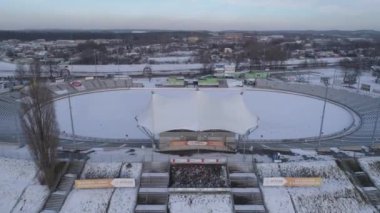 Güzel Czestochowa Stadyumu Hava Manzarası Polonya. Yüksek kalite 4k görüntü