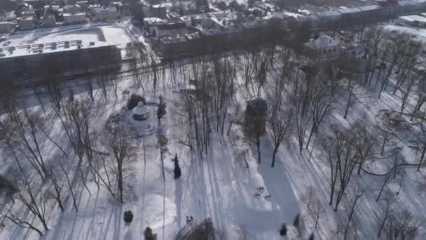 Piękny Park Sanktuarium Jasna Góra Częstochowa Aerial View Poland Wysokiej — Wideo stockowe