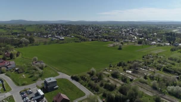 Krásné Panorama Field Krosno Aerial View Polsko Vysoce Kvalitní Záběry — Stock video
