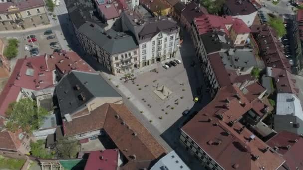 Kazimierz Wielki Square Tarnow Luftaufnahme Polen Hochwertiges Filmmaterial — Stockvideo