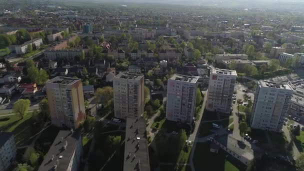 Krásné Panorama Mrakodrapy Nowy Sacz Aerial View Polsko Vysoce Kvalitní Videoklip