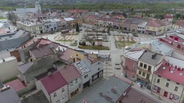 Όμορφη Πλατεία Αγοράς Rynek Mielec Aerial View Πολωνία Υψηλής Ποιότητας — Αρχείο Βίντεο