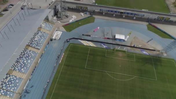 Vackra Stadium Mielec Antenn View Poland Högkvalitativ Film — Stockvideo