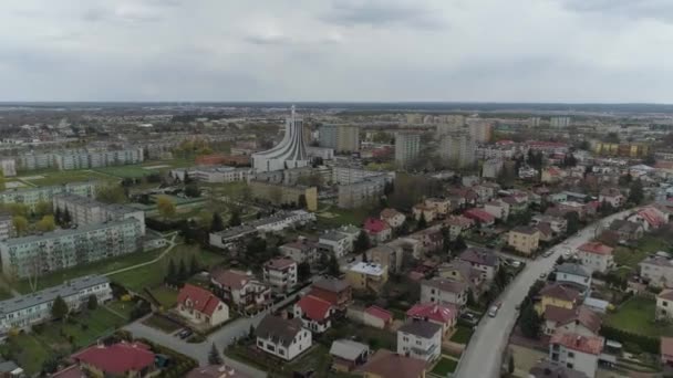 Beautiful Panorama Housing Estate Mielec Aerial View Poland High Quality — Stock Video