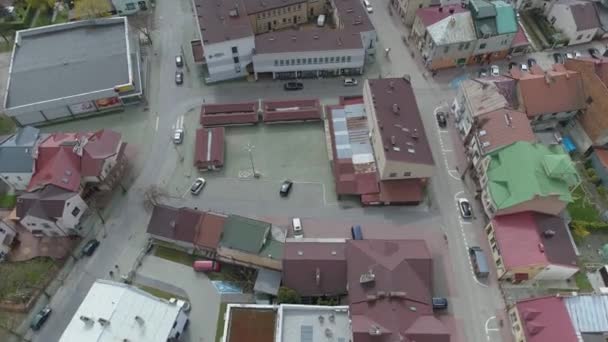 Beautiful Market Square Rynek Mielec Aerial View Poland High Quality — Stock Video