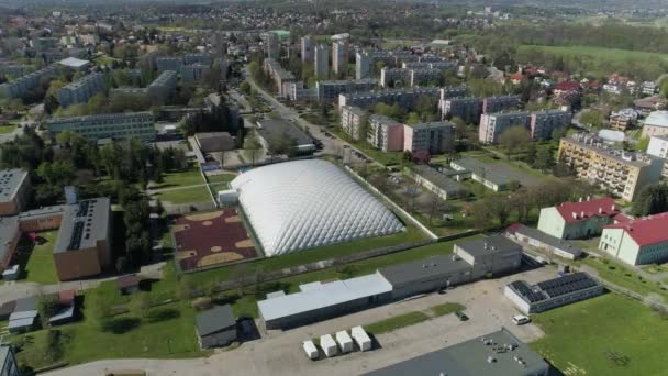 Lindo Jogo Arena Krosno Vista Aérea Polônia Imagens Alta Qualidade — Vídeo de Stock