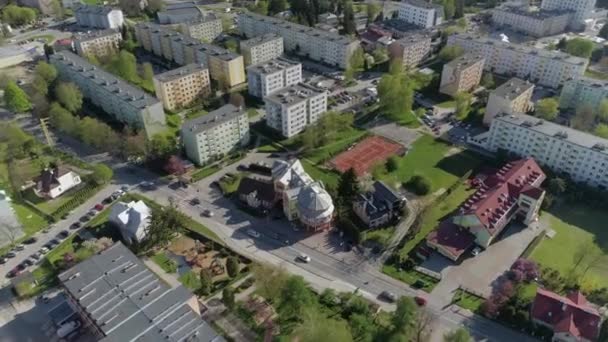 Bela Propriedade Habitação Panorama Krosno Vista Aérea Polónia Imagens Alta — Vídeo de Stock