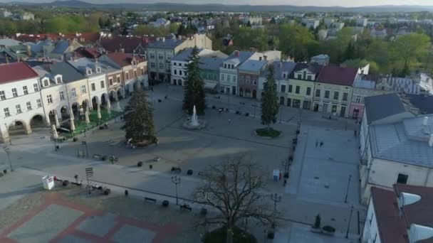 Piękny Rynek Krosno Aerial View Poland Wysokiej Jakości Materiał — Wideo stockowe