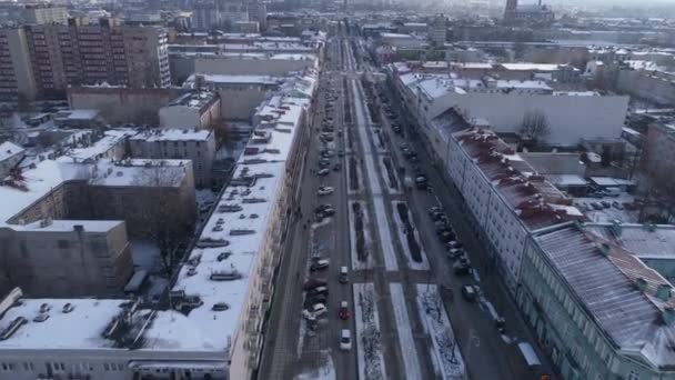 Красива Панорама Авеню Ченстохова Вид Повітря Польща Високоякісні Кадри — стокове відео