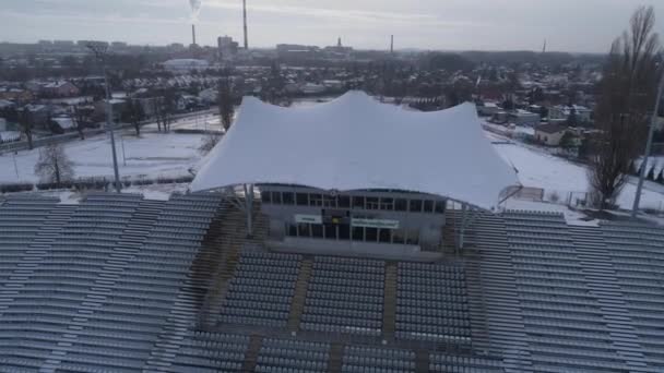 Piękny Stadion Częstochowa Aerial View Poland Wysokiej Jakości Materiał — Wideo stockowe