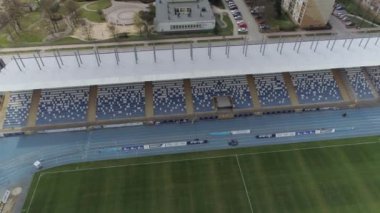 Güzel stadyum Mielec Hava Manzarası Polonya. Yüksek kalite 4k görüntü