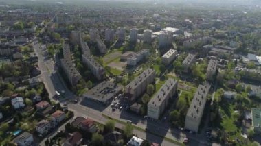 Güzel Panorama Gökdelenleri Şimdi Sacz Hava Manzarası Polonya. Yüksek kalite 4k görüntü