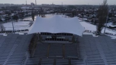 Güzel Czestochowa Stadyumu Hava Manzarası Polonya. Yüksek kalite 4k görüntü