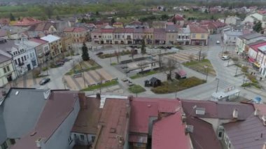 Güzel Pazar Meydanı Rynek Mielec Hava Manzarası Polonya. Yüksek kalite 4k görüntü