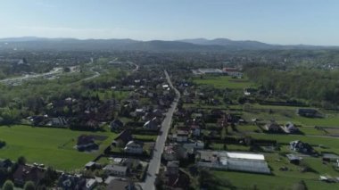 Güzel Panorama Nowy Sacz Hava Manzarası Polonya. Yüksek kalite 4k görüntü