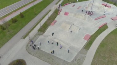 Güzel Paten Parkı Mielec Hava Manzarası Polonya. Yüksek kalite 4k görüntü