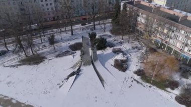Ulusal Anıt Meydanı Czestochowa Hava Görüntüsü Polonya. Yüksek kalite 4k görüntü