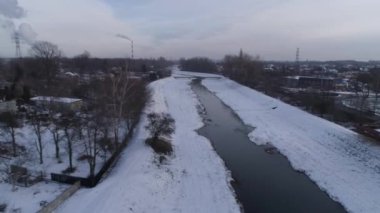 Güzel Czestochowa Nehri Hava Manzarası Polonya. Yüksek kalite 4k görüntü