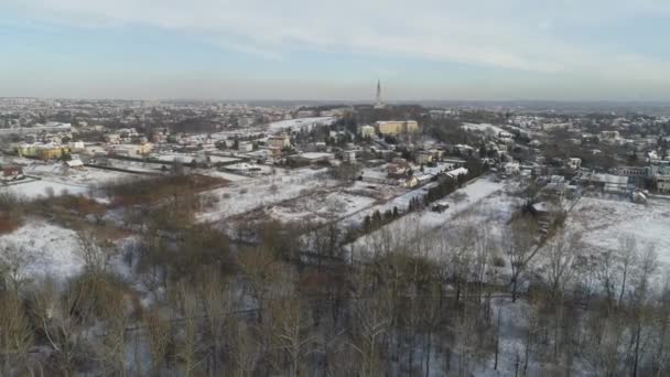 Gyönyörű Panoráma Czestochowa Aerial View Lengyelország Kiváló Minőségű Felvételek — Stock videók