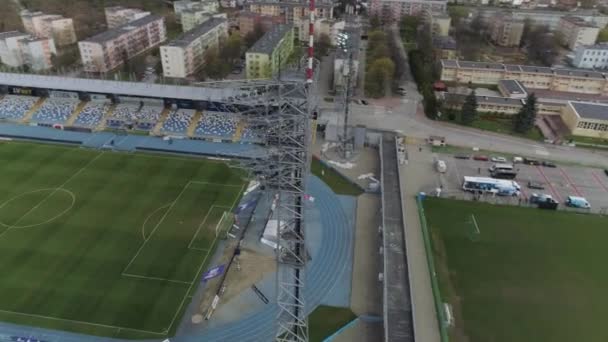 Krásný Stadion Mielec Aerial View Polsko Vysoce Kvalitní Záběry — Stock video