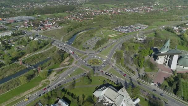 아름다운 파노라마 교차로 Nowy Sacz 폴란드 고품질 — 비디오