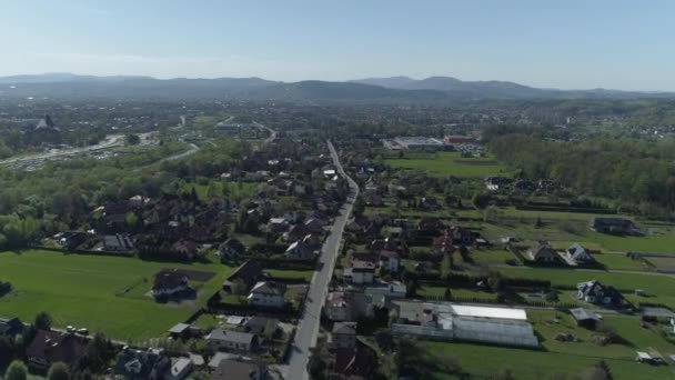 Krásná Panorama Nowy Sacz Aerial View Polsko Vysoce Kvalitní Záběry — Stock video