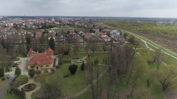 Piękne Muzeum Parku Panoramicznego Dworek Mielec Widok Lotu Ptaka Polska — Wideo stockowe