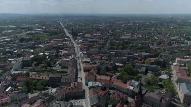 Piękna Panorama Tarnowa Lotu Ptaka Polska Wysokiej Jakości Materiał — Wideo stockowe