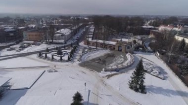 Güzel Sığınak Jasna Gora Czestochowa Hava Manzarası Polonya. Yüksek kalite 4k görüntü