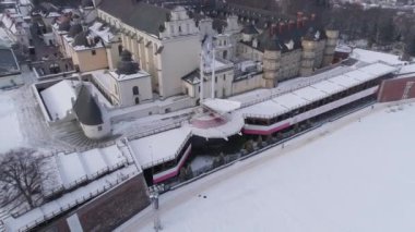 Güzel Sığınak Jasna Gora Czestochowa Hava Manzarası Polonya. Yüksek kalite 4k görüntü