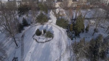 Güzel Park Sığınağı Jasna Gora Czestochowa Hava Manzarası Polonya. Yüksek kalite 4k görüntü