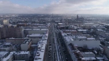 Güzel Panorama Bulvarı Czestochowa Hava Manzarası Polonya. Yüksek kalite 4k görüntü